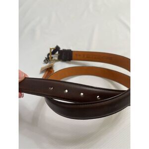 Vtg COACH 7602 Brown Belt Men’s 42 Cowhide Leather Solid Brass Buckle USA NOS